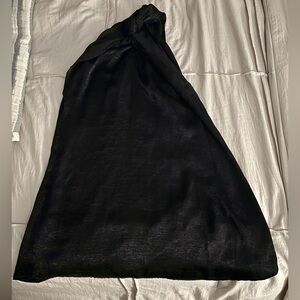 One Shoulder Black Flowy Dress